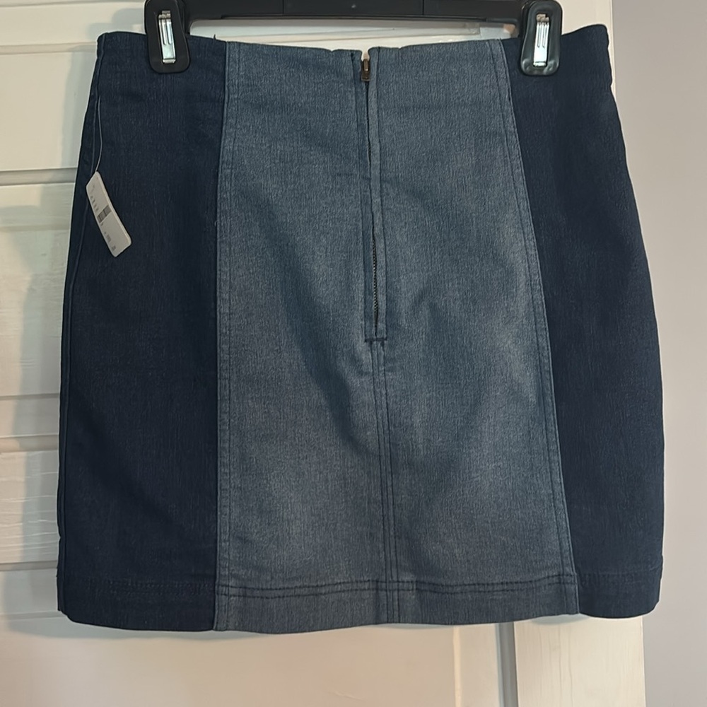 NWT Free People Two Toned Denim Skirt - Picture 2 of 5